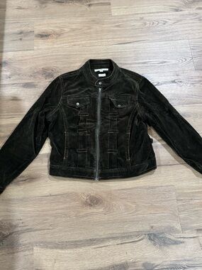 Tommy Hilfiger Olive Green Corduroy Moto Jacket